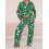 (XXL, Emerald Green) Γυναικείο σετ πιτζάμας με λάστιχο. 3