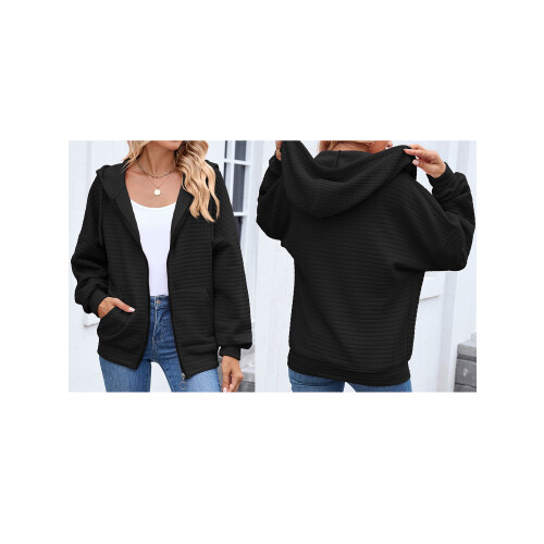 (L, Black) Női őszi kapucnis hétköznapi viselet 1