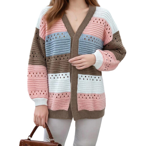 (L, Pink) Gilet en maille idéal automne/hiver.