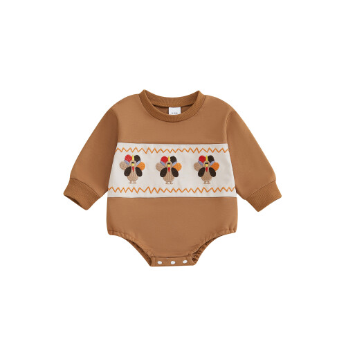 (3-6 Months, Khaki) Βρεφικά Φθινοπωρινά Φούτερ Ρούχα Ευχαριστιών