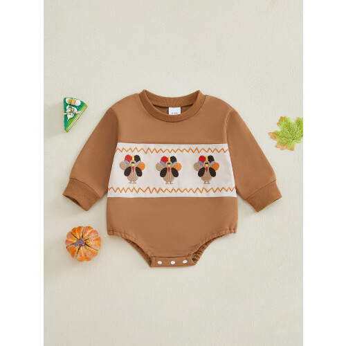 (3-6 Months, Khaki) Βρεφικά Φθινοπωρινά Φούτερ Ρούχα Ευχαριστιών 2