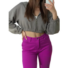 (L, Gray) Sweat à capuche Couleur unie.