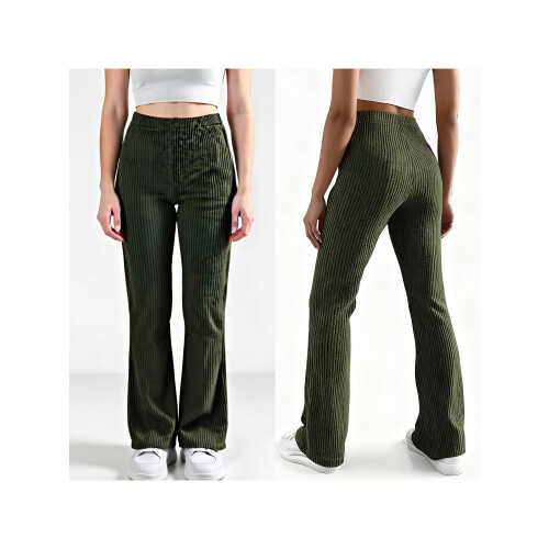 (XL, Army Green) Γυναικείο παντελόνι casual, για άνοιξη-φθινόπωρο 1