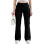 (XL, Black) Calça flare canelada e outono. 1