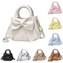 Bolsos de mano mini cruzados para mujer, de moda, de cuero con lazo, con asa superior y correa desmontable. Bolsos de mano diarios para mujer, color