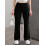 (XL, Black) Calça flare canelada e outono. 5