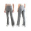 (XL, Light Gray) Calça flare canelada e outono. 2