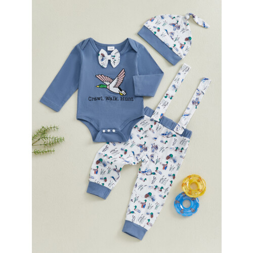 (6-12 Months, Blue) Chlapecké 3dílné oblečení, a čepicí. 2