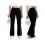 (S, Black) Calça flare canelada e outono. 2