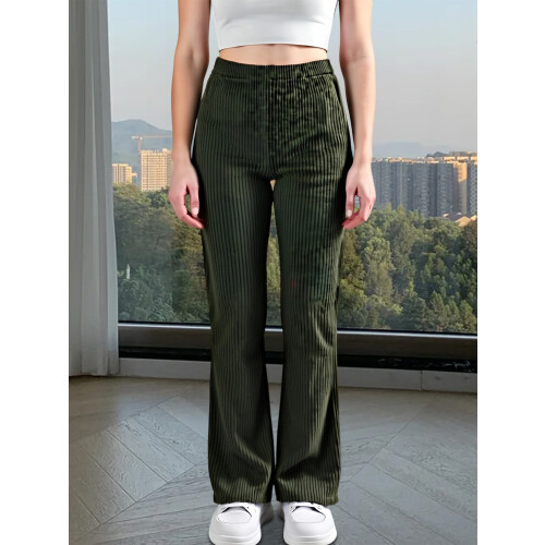 (M, Army Green) Γυναικείο παντελόνι casual, για άνοιξη-φθινόπωρο 2
