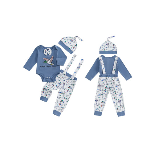 (3-6 Months, Blue) Chlapecké 3dílné oblečení, a čepicí. 1