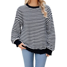 (M, Black) Sweat-shirt femme, manches hauts décontractés