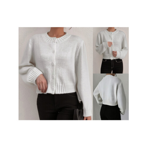 (XL, White) Gilet court à pour l'automne. 1