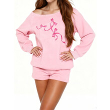 (XL, Pink) Női pulóver, hosszú ujjú, ferde nyakú, masnimintás, bő kapucnis pulóver, lezser felsők
