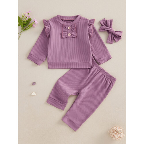 (0-6 Months, Purple) Podzimní set pro 3dílný set 2