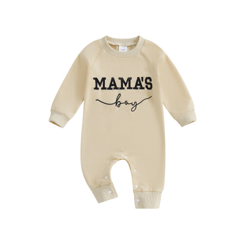 (3-6 Months, Khaki) Βρεφικό Αγόρι Άνοιξη-Φθινόπωρο με Κέντημα