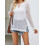 (S, White) Hauts en maille de plage 6
