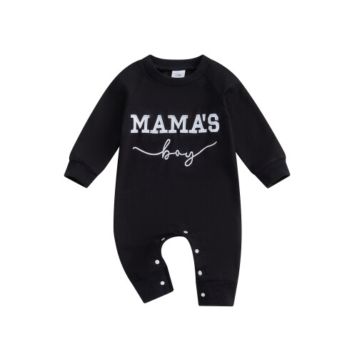 (3-6 Months, Black) Βρεφικό Αγόρι Άνοιξη-Φθινόπωρο με Κέντημα