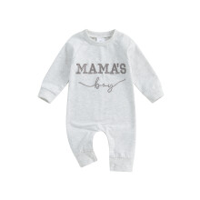 (0-3 Months, Gray) Combinaison bébé garçon printemps automne manches longues col rond broderie lettres