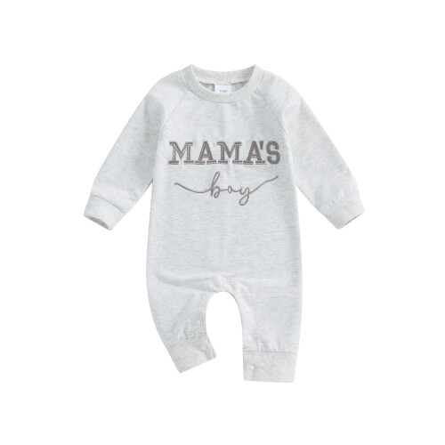 (12-18 Months, Gray) Βρεφικό Αγόρι Άνοιξη-Φθινόπωρο με Κέντημα