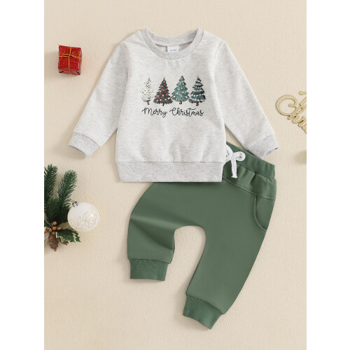 (0-6 Months, Gray) Éadaí Nollag do 2 phíosa 2