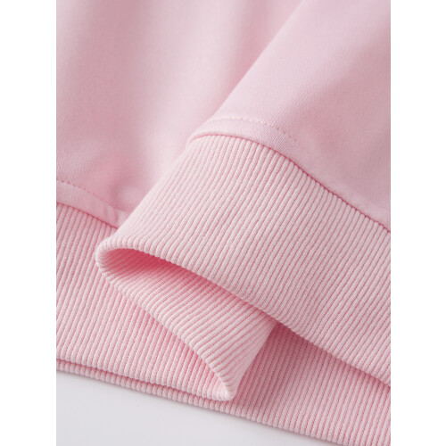 (S, Pink) Sweat-shirt femme, manches pull décontracté 2