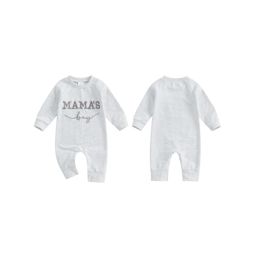 (6-12 Months, Gray) Βρεφικό Αγόρι Άνοιξη-Φθινόπωρο με Κέντημα 1