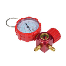 Manometer für R22R134a, R404a, R410a und Klimaanlagen (rot) mit transparenter Skala.