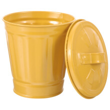 Poubelle de bureau en fer jaune Masteelf avec couvercle pour barbecue et usage quotidien 70-