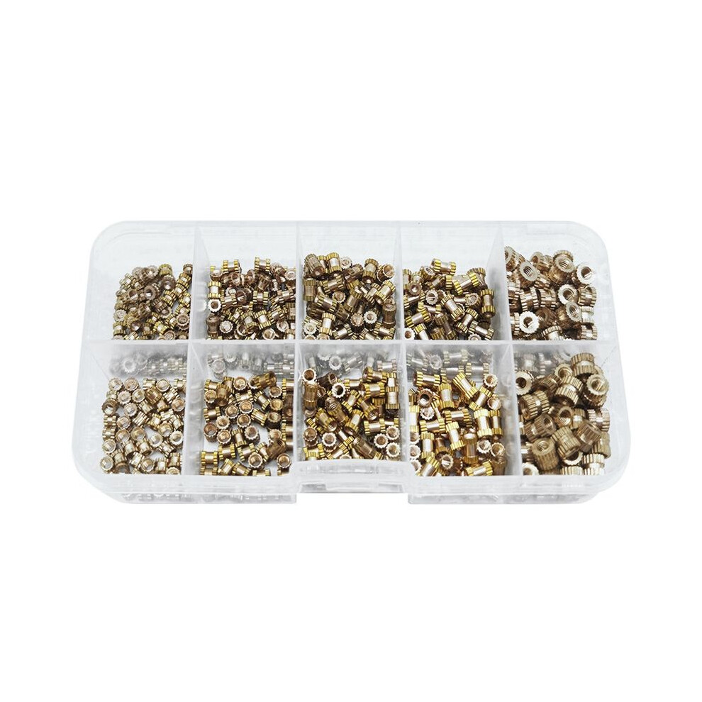 520Pcs M2 M2.5 M3 Metric Female Thread Knurled Brass Threaded Insert Embedded Nuts Assortment Kit 4711672677891