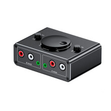 3,5 mm Cinch-Stereo-Audio-Umschalter, Bidirektional, 1 Eingang, 2 Ausgänge oder 2 Eingänge, 1 Ausgang, 3,5 Mm, 2 Cinch-Audio-Umschalter mit