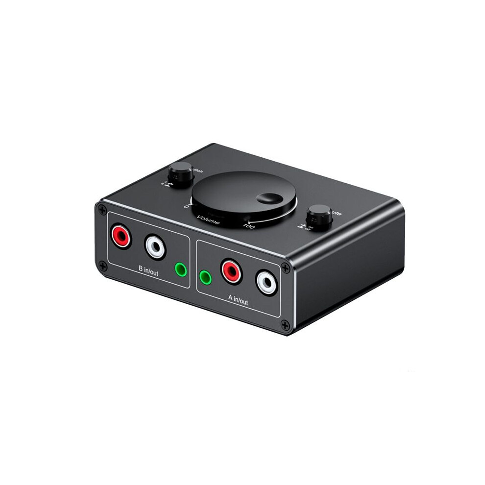 3.5Mm Rca Stereo Bi-Directional Audio Switcher 1 In 2 Out Or 2 In 1 Out 3.5Mm 2Rca Audio Switcher With Mute Button 6032051716481