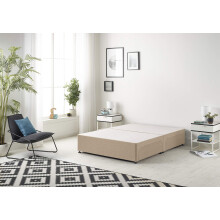 Bed Centre Premier Bed Base with No Drawers and No Headboard - Available in Different Fabrics and Colours (5FT King, Plush Beige)