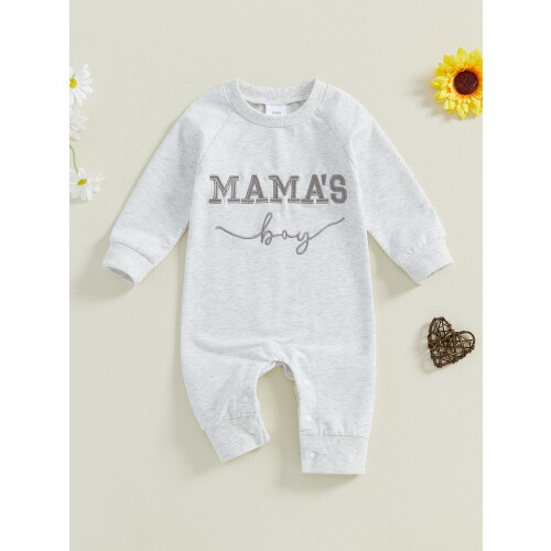 (0-3 Months, Gray) Βρεφικό Αγόρι Άνοιξη-Φθινόπωρο με Κέντημα 1