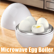 Cheer.US Microwave Egg Boiler, 4-Egg Cooker – Hard/Soft Boiled in 8 Min, Compatible with All Microwaves