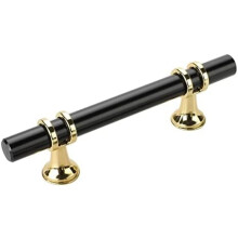 Black and Gold Cabinet Pulls 3-inch Center-to-Center 10-Pack