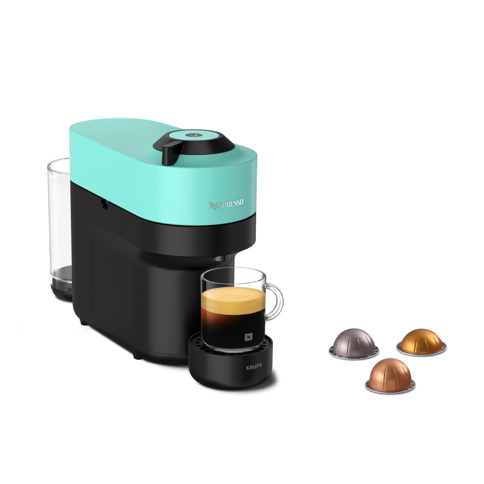 Nespresso Vertuo Pop Automatic Pod Coffee Machine For Americano, Decaf, Espresso By Krups In Aqua Mint Brown
