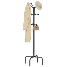 Hoctieon Entryway Coat Rack Freestanding With 12 Hooks, Metal Coat Tree Stand, Heavy Duty Floor Standing Hanger, Black