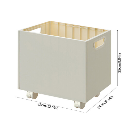Under Desk Book Storage Box White Plastic A4 with Wheels 2