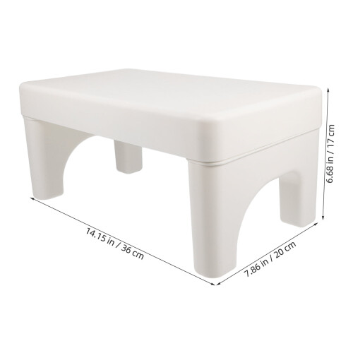 Bathroom Footstool Toilet Step Stool PP White Anti-slip 1Pack 1