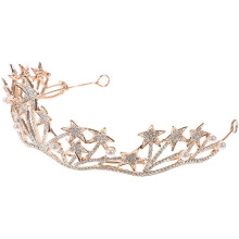 LEDMOMO1Pc Goldene Hochzeitstiara mit Stern und Feier