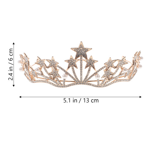 Golden Rhinestone Tiara for Bride – Wedding Headpiece 1