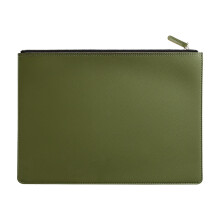 Premium PU Leather File Document Bag - Sleek, Waterproof Official Briefcase for Men & Women Green