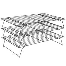CUESVAP 3 Tier Non Stick Wire Cooling Rack, Collapsible Baking Tools & Accessories for Cake, Grilling, Cookies & Biscuits, 15.75 x 9.84in/40 x 25 cm