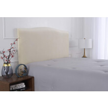 Meigeh Bed Headboard Cover Velvet Headboard Slipcovers Stretch Headboard Protector Headboard Cover for single double king size beds Beige yellow