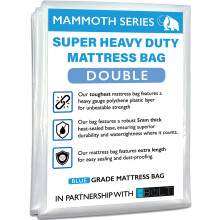 MAMMOTH Premium Mattress Storage Bag ? Robust Protection for Moving & Storing ? Shields Against Dust, Stains, and Pests (Double - PRO)