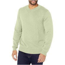 Men's Fall Winter Sweater Casual Fashion Solid Color Tops Long Sleeved Round Neck Sweater Base Layer Casual Pullover Tops(Green,2XL)