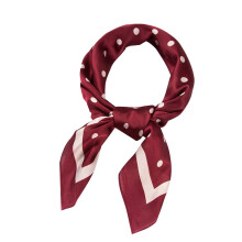Lenço feminino YOUSNH com estampa de bolinhas, quadrado, em fita, 70x70cm.