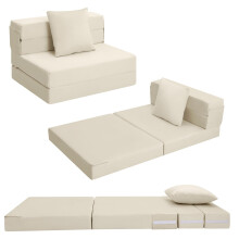MeMoreCool Folding Mattress Single, High Density Foam Fold Out Sofa Chair Z Bed, Foldable Floor Futon Mattress, Floor Lounger Guest Sofa Bed Folding