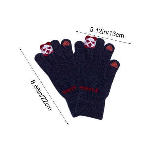 Fleecehandsker med pandaprint, unisex, touchscreen, vinter 1